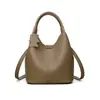 Bolsa de Piel Genuina para Mujer de Comercio Exterior Transfronterizo 2025 Nueva Moda para Dama Patrón Lichi Bolso Cubo Piel Suave Estilo Extranjero Bolso Cruzado Lote