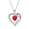Colar de Coração com Pedras de Diamante para Mãe, Venda Quente Transfronteiriça, Joia de Nicho de Luxo Leve para Mulheres, Pingente de Ouro Rosa de Alta Qualidade para o Dia das Mães