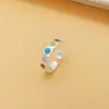 Anillo de Cara Sonriente de Moda Colorido de Personalidad de Plata de Ley s925 para Mujer ins Elegante Dulce Anillo para la Falange Distal del Dedo Índice