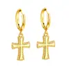 Brincos de Argola Mais Vendidos Transfronteiriços Design Retrô Europeu e Americano Brincos Banhados a Ouro 18K Brincos de Aço Inoxidável para Mulheres