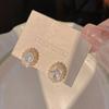 Pendientes estilo Hong Kong para mujer, sencillos, con diamantes de imitación de alta calidad, 2022, nuevos pendientes de nicho, pendientes de temperamento retro de otoño e invierno para mujer
