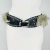 Cinturón Ancho de Nuevo Estilo Europeo y Americano, Personalizado Chica Caliente Subcultura Estampado de Leopardo Retro Americano Moda Peluda Accesorios para Cinturón Y2K