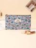 Bolsa de Cosméticos de Algodón Floral Fresco Impermeable para Mujer con Cremallera Bolsa para Teléfono Móvil Clutch Bolsa de Almacenamiento de Cosméticos Multifuncional