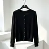 Nuevo Cárdigan de Algodón de Bambú 2026 para Mujer, Ropa Exterior de Principios de Otoño, Prenda Base de Alta Gama, Manga Larga, Ceñido a la Cintura, Top Elegante