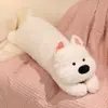 Brinquedo de Pelúcia Schnauzer Filhote West Highland Boneca Almofada Longa Boneca de Dormir Almofada de Assento Grande para Janela Brinquedo de Pelúcia