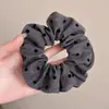 Scrunchie de Bolinhas com Laço para Mulheres, Elástico de Rabo de Cavalo de Alta Qualidade, Acessório de Cabelo para Outono e Inverno, Novo Modelo 2024