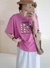 Camiseta de Algodão com Floco de Neve, Gola Redonda, Corte Justo, Mangas Curtas Versáteis, Segunda Remessa de Verão, Em Estoque para Atacado, Vendas de Alto Volume na Loja Física