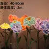 Flores Artificiais Grandes Emissoras de Luz LED para Exibição em Shopping, Flores Decorativas Grandes para Montagem de Cenário de Casamento, Flores Artificiais de Peônia