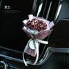 Flor Seca para Coche Salida de Aire del Coche Aromaterapia Ramo Creativo de Rosas Decoración Interior del Coche Cumpleaños Graduación Ceremonia de Acompañamiento