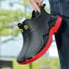 Botas de lluvia cortas para hombre, antideslizantes, impermeables, resistentes al desgaste, zapatos de goma de seguridad de corte bajo para trabajo, adecuados para cocina y lavado de autos