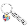 Regalo para Maestro de Autismo Regalo de Agradecimiento para Maestro Colgante de Conciencia sobre el Autismo Llavero de Corazón de Melocotón Rompecabezas Acero Inoxidable
