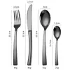 Cuchillo, Tenedor y Cuchara de Acero Inoxidable con Mango Cuadrado de Venta Caliente, Set de Cubiertos, Cuchillo Dentado en Caja para Venta por Correo, Cuchara para Postre de Filete, Venta Caliente Transfronteriza