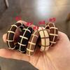 Estilo Japonés y Coreano Sencillo Celebridad Cibernética Cuadros Engrosado Alta Elasticidad Anillo de Toalla para Cola de Caballo Banda de Goma de Nylon Cuerda Diaria sin Pelo