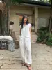 [Oferta Especial, Sin Devoluciones ni Cambios] Precio Original 162 Yuan Pantalones Largos Casuales de Pierna Ancha tipo Linterna de Lyocell Tencel para Mujer 258736