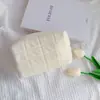 Bolsa de Cosméticos con Almohada Descompresora de Terciopelo de Cristal Transfronteriza, Neceser de Gran Capacidad, Bolsa de Almacenamiento de Cosméticos a Cuadros