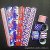 Dia da Independência Americana Pulseiras de Encaixe Transfronteiriças EUA Decorações de Festa Pulseiras de Encaixe com Bandeira Estrelada e Listrada Tendência