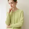 Nueva colección otoño/invierno: Cárdigan 100% cachemir puro para mujer, con diseño de hombro raglán, cuello redondo, cierre de un solo botón y tejido suelto, suave y cómodo