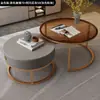 Mesa de Centro Direto da Fábrica em Pedra para Sala de Estar Apartamento Pequeno Doméstico Mesa de Centro para Varanda Luxo Leve Simples Moderna Mesa Redonda