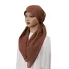 Gorro Hiyab Elástico de Color Sólido Transfronterizo, Gorro de Punto Moderno y Versátil, Gorro de Avión con Patrón de Ola Curva, Gorro Envolvente para la Cabeza