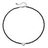 Europa y Estados Unidos joyería transfronteriza cuentas de cristal de vidrio piedra negra amor cadena clavícula estilo ins moda collar simple mujeres
