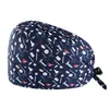 Gorro quirúrgico para enfermera, de algodón, estampado, transpirable, ajustable, para médico, a prueba de polvo, aceite y humo.