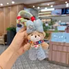 Macacão de Lã Fofo para Outono e Inverno Chaveiro de Urso para Chave do Carro Boneca de Pelúcia Desenho de Laço Pingente para Bolsa para Mulheres