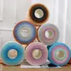 Fio de algodão mercerizado degradê em formato de bolo, fio de oito cabos tecelado à mão, multicolorido, não forma bolinhas, respirável para manta e xale