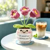 Muñecas de plantas tejidas a mano transfronterizas, decoraciones de plantas tejidas, flores artificiales de ganchillo para fiestas