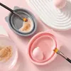 Set de Limpieza de Brochas de Maquillaje de Tres Piezas, Esponja de Belleza, Tazón de Silicona para Limpiar, Bolsa de Malla para Secar Maquillaje, Herramientas de Belleza al por Mayor