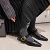 Zapatos de Hada Retro de Tacón Bajo y Punta Fina 2026 Nuevos para Otoño e Invierno Resistentes al Desgaste que Aumentan la Altura Zapatos Mary Jane Franceses