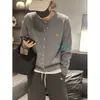 Cardigan de malha jacquard de pônei de desenho animado, moda, gola redonda, botão de metal, macio e confortável, imitação de caxemira, suéter casual, jaqueta curta
