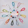 Chaveiro de Contas Tira de Silicone Corda de Couro Pingente Acessórios de Metal Argola de Aço Fivela de Porta Anel de Cartão Pequeno