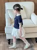 Tejido de Punto de Manga Corta Estilo Universitario para Chicas de Verano Tejido de Punto de Manga Corta Estilo Miu Combinado con Falda Blanca Cruda Estilo Ballet