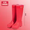 Botas de Chuva Femininas de Cano Alto Modernas Antiderrapantes Quentes para Cozinha Espessas Impermeáveis Calçados de Borracha Adultos para Mulheres