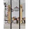 Mango Grande Sencillo, Manija de Puerta de Vidrio Estilo Antiguo, Manija de Puerta de Habitación Privada de Hotel Sala de Conferencias, Juego de Manijas de Puerta Estilo Chino