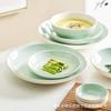 Estilo Ins Bol de Cerámica para Comer Hogar Individual Escandinavo Lujo Accesible Tazones, Platos, Palillos Pintados en Dorado Juego de Vajilla Horno de Microondas