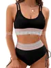 Bikini de Baño Popular Europeo y Americano de Múltiples Colores, Talla Grande, Dividido, de Cintura Alta, con Tirantes, Push-up, de Encaje para Mujer