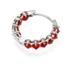 Nuevos Pendientes de Aro de Zirconia Coloridos de Lujo, Pendientes de Botón de Moda para Mujer, Pendientes de Alta Gama de Estilo Ins de Tendencia para Mujer al por Mayor