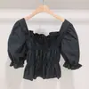 Nova Camisa de Verão Estilo Coreano Manga Curta Plissada