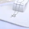 Collar con Colgante de Cruz de Plata de Ley S925 Estilo Ins Guanming, Cadena para Clavícula de Mujer Versátil de Moda con Microincrustaciones
