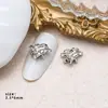 Novo estilo coração de pêssego torto Diamante xiemun xingmang Unha de celebridade da internet Joia de liga para unhas Cristal quente Acessórios de metal com diamante para unhas