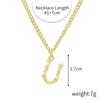 Collar colgante de letra del alfabeto inglés simple y pequeño con circonita cúbica para mujer, nuevo collar de letra de circonita cúbica con incrustaciones de cobre transfronterizo
