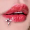 Beijo de Amor: Cobra Enrolada em Coração Cruz de Liga de Cobre Titânio Aço Titânio Joia para Piercing Labial Acessórios de Piercing Transfronteiriços Europeus e Americanos