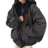 Chaqueta de algodón reversible engrosada con forro de polar estilo coreano 2026 para mujer, nuevo estilo de invierno, abrigo de algodón con capucha de corte holgado