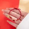 Pulsera de Ágata Roja Ruilong Marca Fu Pulsera Tejida Cuerda Roja Femenina Temperamento de Este Año Marea Nacional Regalo para Mejor Amiga Novia