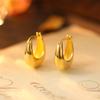 Pendientes de plata de ley S925 estilo francés retro en forma de U para mujer, ligeros, lujosos, con nicho, elegantes, con hebilla de oreja de luna y anillo sensorial avanzado.