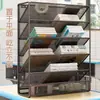 Estante de armazenamento para mesa, sem furos, para livros didáticos de estudantes, provas, mochilas, armazenamento de grande capacidade para mesa de dormitório