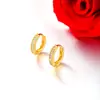 Pendientes de Aro Redondos Geométricos Chapados en Oro de 24 Quilates de Aleación de Cobre Transfronteriza Xuping con Circonita Artificial para Mujer, Hechos a Medida