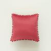 Funda de Cojín de Terciopelo Holandés para Sala de Estar Minimalista Moderna Cuidadosamente Seleccionada con Bordes de Bolas Grandes, Funda de Cojín Estilo Ins Nórdico Sin Relleno