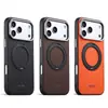 Adecuado para iPhone 18 Pro, funda de teléfono de carga inalámbrica magnética, protección de 360 grados, soporte giratorio, marco de lente de metal, funda de cuero